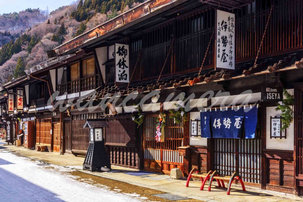 奈良井宿の正月　木曽路