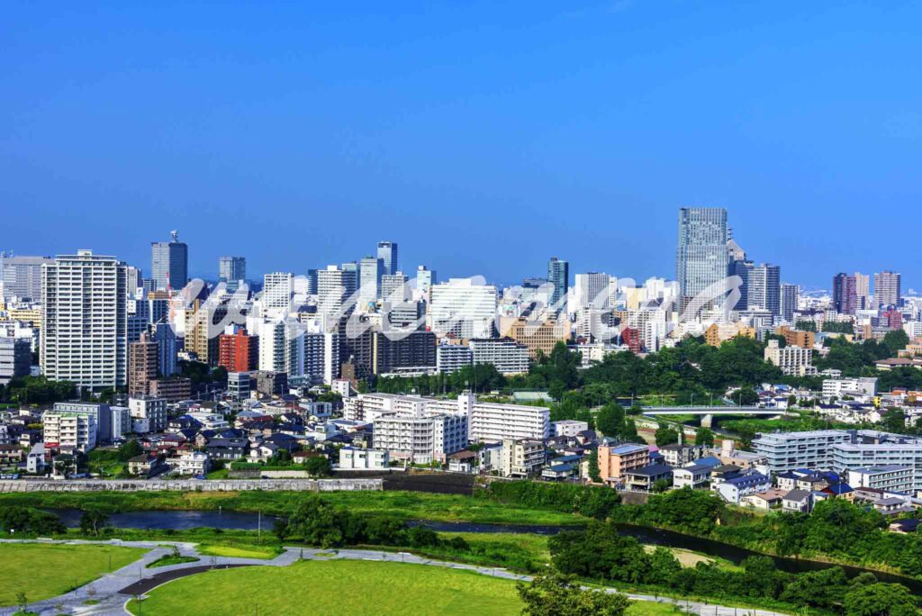 仙台市街　仙台城より