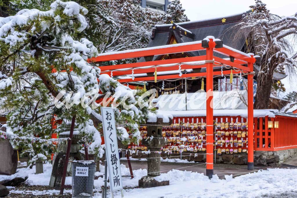 榴岡天満宮の雪