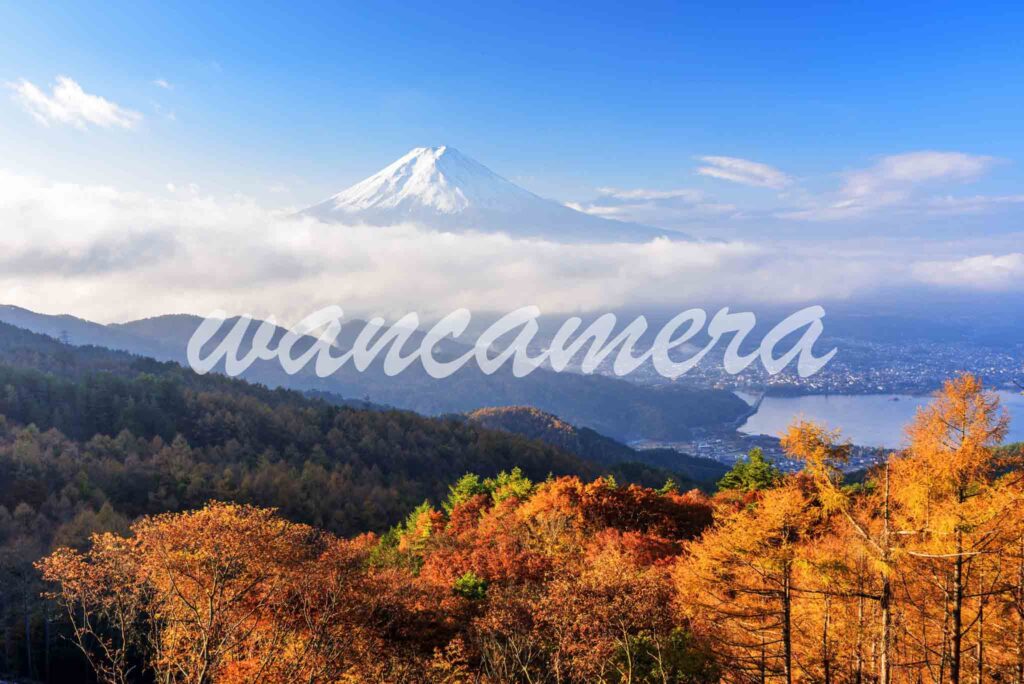 西川林道　富士山　紅葉